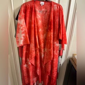 Lularoe Shirley Kimono Red Tie Dye
